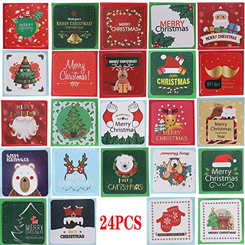 Chanwen Christmas Cards 24PCS Christmas Holiday Greeting Cards with Envelopes Bulk Blank Greeting and New Years Cards