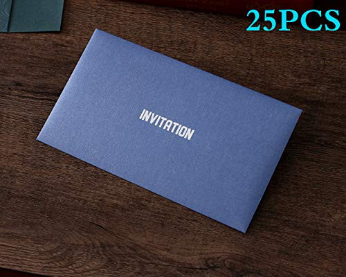 Tennove 25PCS Navy Blue Invitation Cards with Blank Inner Sheets and Envelopes for Wedding Invitations, Bridal Shower, Engagement, Birthday, Baby Shower (25PCS Invitations, C)