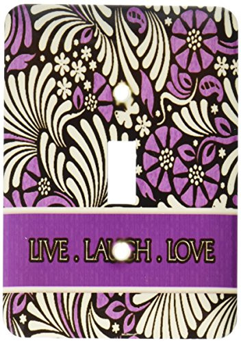 3dRose lsp 15447 1 Live Laugh Love in Purple Toggle Switch