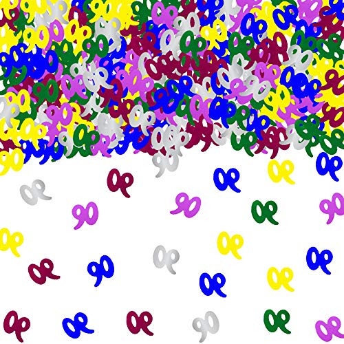 90 Confetti 90th Birthday Confetti Number 90 Confetti 90th Anniversary Party Confetti for Party Table Decoration Supplies or DIY  Multicolor 1 5 Oz 1500 Pieces