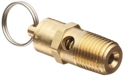 Kingston KSV10 Series Brass ASME Code Low Profile Safety Valve  100 psi Set Pressure  1 4  NPT Male