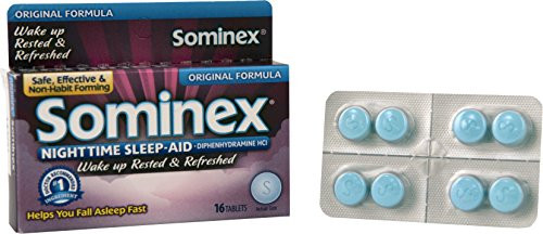 Sominex Nighttime Sleep Aid with Diphenhydramine HCl 25 mg   Original Formula   16 Tablets