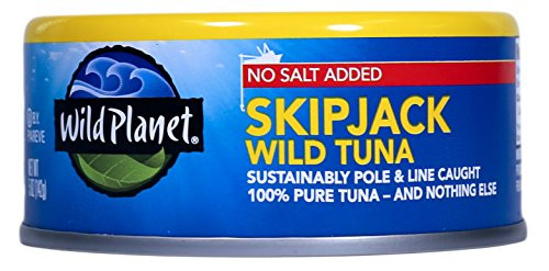 Wild Planet Skipjack Wild Tuna No Salt Added Keto and Paleo 3rd Party Mercury Tested 5 Ounce Wild Planet Skipjack Wild Tuna No Salt Added Keto and Paleo 3rd Party Mercury Tested 5 Ounce