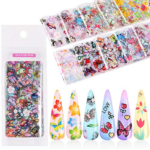 10 Colors Nail Foil Transfer Sticker KISSBUTY Butterfly Nail Art Stickers Tips Wraps Foil Transfer Adhesive Glitters Acrylic DIY Nail Decoration 10 Colors Nail Foil Transfer Sticker KISSBUTY Butterfly Nail Art Stickers Tips Wraps Foil Transfer Adhesive Glitters Acrylic DIY Nail Decoration