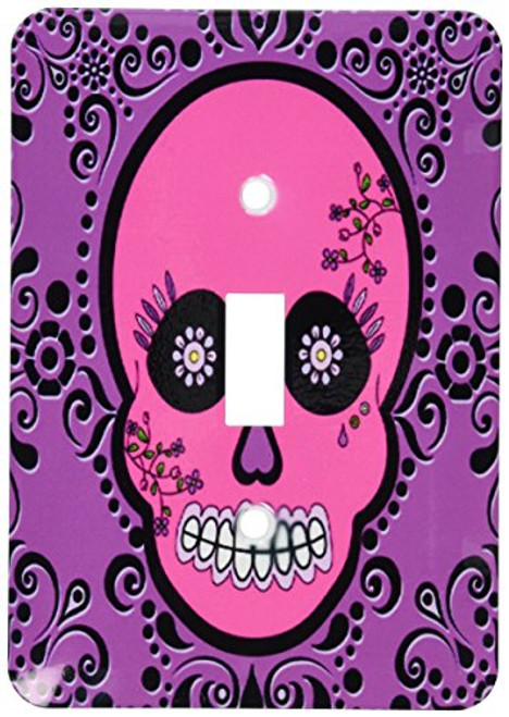 3dRose lsp 28872 1 Day of The Dead Día De Los Muertos Sugar Skull Scroll Design Toggle Switch  Pink Purple Black