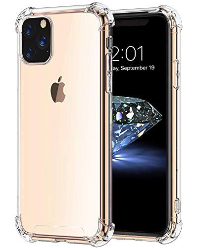 Jopuzia iPhone 11 Pro Max Case   Crystal Clear  Case Cover Slim Shock Absorption with Corner Protective Bumper  Hard Clear PC Back Panel Reinforced Soft TPU Frame for iPhone 11Pro Max 6 5in2019