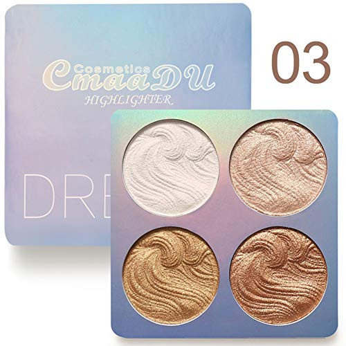 ARTIFUN Baked Highlighter Powder Palette  Shimmer Brighten Highlighter Powders Palettes Waterproof Long Lasting Face Contour Powders Makeup