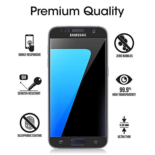 Galaxy S7 Tempered Glass Screen Protector   Full Screen Coverage  Anti Scratch  Bubble Free for Samsung Galaxy S7 Screen Protector  NOT S7 Edge  2016