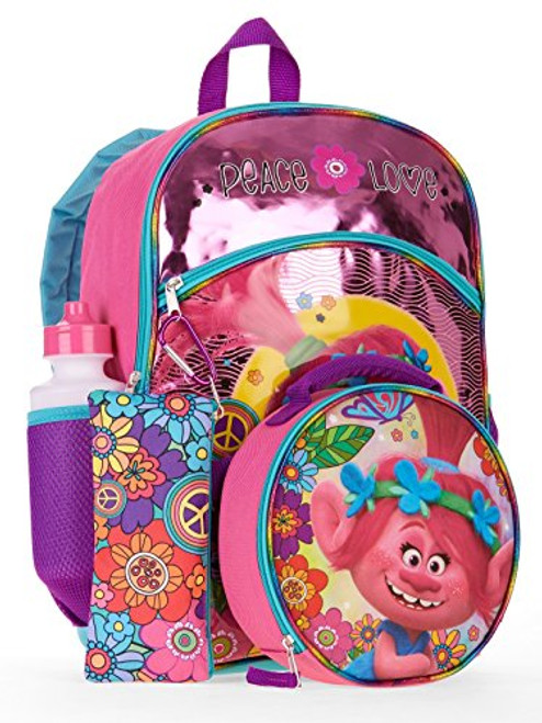 Trolls Girl's Backpack 5 Piece Set