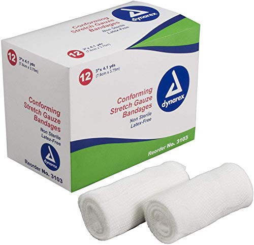 Dynarex Stretch Gauze Bandage Roll  Non Sterile  3   Box 12