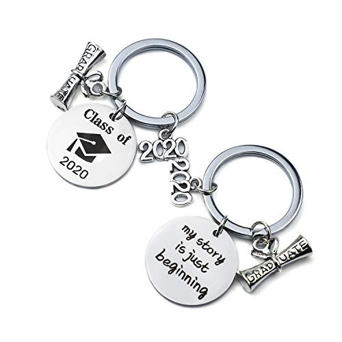 2020 Graduation Keychain Gift    Class of 2020  Inspirational Keychain Graduation Jewelry  College Graduation Gift Set for her  him  Friends and Classmates  Set A