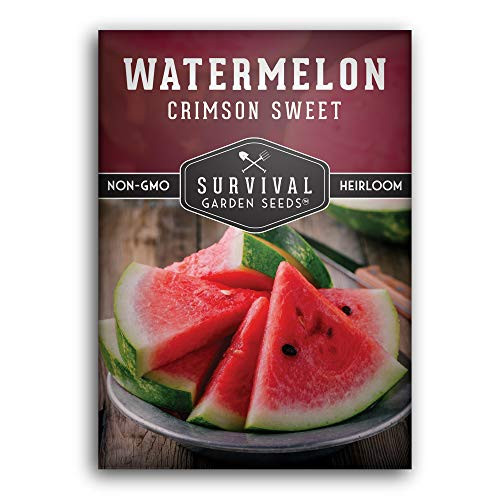 Survival Garden Seeds   Crimson Sweet Watermelon Seed for Planting   Packet with Instructions to Plant and Grow Your Home Vegetable Garden   Non GMO Heirloom Variety