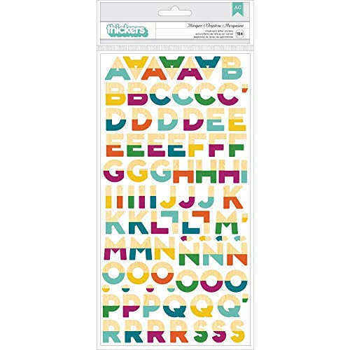 Dear Lizzy New Day Thickers Stickers 5 5 x11  184 pkg bonjour Alphabet printed