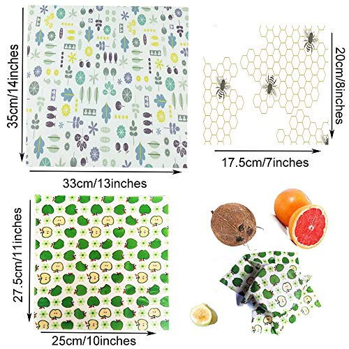 Beeswax Wrap Assorted 3 Pack  Small Medium Large   Eco Friendly Reusable storage Food Wraps  Sustainable  Zero Waste  Plastic Free
