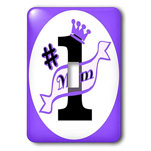3dRose lsp 24625 1 Number One Mom Purple Single Toggle Switch