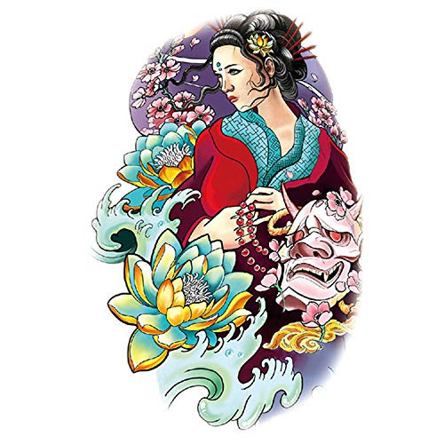 Oottati 2 Sheets Japan Cherry Blossoms Geisha Women Prajna Lotus Temporary Tattoos for Arm Oottati 2 Sheets Japan Cherry Blossoms Geisha Women Prajna Lotus Temporary Tattoos for Arm