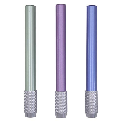 KRISMYA Aluminum Assorted Colors Pencil Lengthener  Pencil Extender Holder for Colored Pencils in Regular Size  3 Pcs
