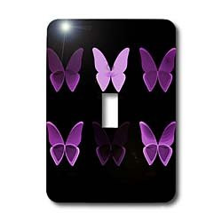 3dRose lsp 101427 1 Purple Butterflies All In A Row Single Toggle Switch  Multicolor