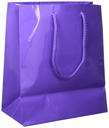 Amscan Solid Glossy Bag Medium  12 Ct   New Purple