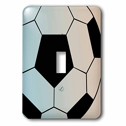 3dRose lsp 110591 1 Big Soccer Ball   Sports Art Single Toggle Switch  Multicolor