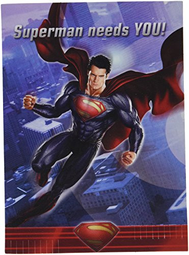 Superman Man of Steel Invitations and Thank You Notes w   Envelopes  8ct