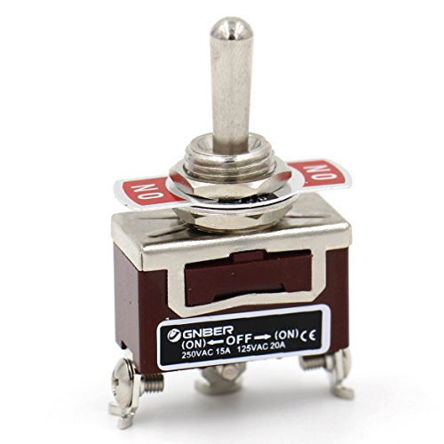 Baomain Toggle Switch SPDT Momentary ON Off ON 3 Position 250VAC 15A 125VAC 20A 1 2  mounting Hole Screw Terminal