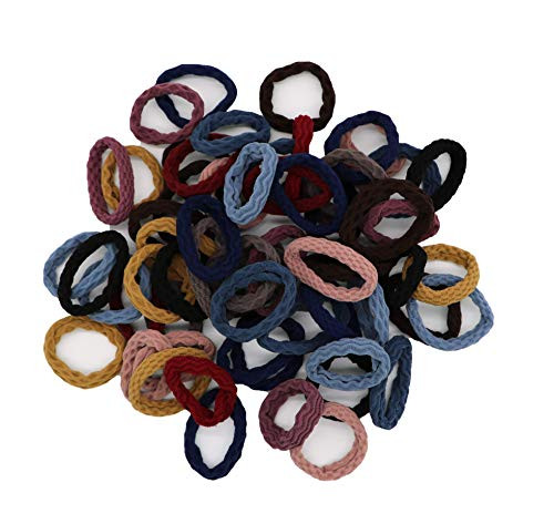 Elastic Hair Ties Ponytail Holders Cotton Hair Bands Hair Elastics Seamless Hair Ties for Women and Girls  60pcs