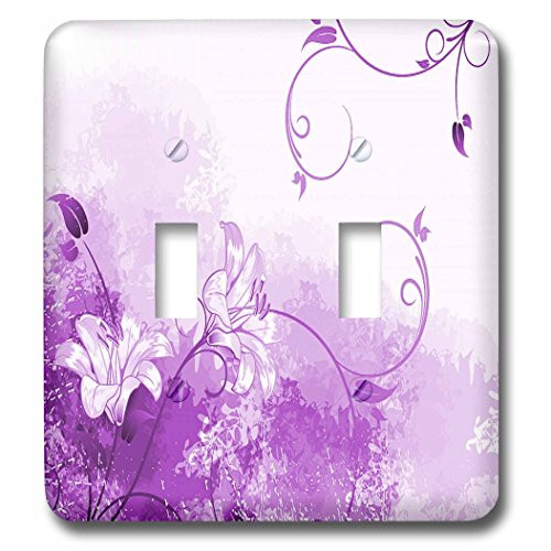 3dRose lsp 66157 2 Pretty Purple Lilly Double Toggle Switch