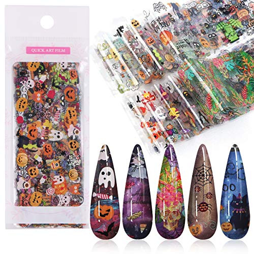 10 Sheets Halloween Nail Foil Transfer Sticker Kissbuty 10 Sheets Halloween Nail Art Foil Transfer Tips Wraps Adhesive Glitters Acrylic DIY Nail Decoration 10 Sheets Halloween Nail Foil Transfer Sticker Kissbuty 10 Sheets Halloween Nail Art Foil Transfer Tips Wraps Adhesive Glitters Acrylic DIY Nail Decoration