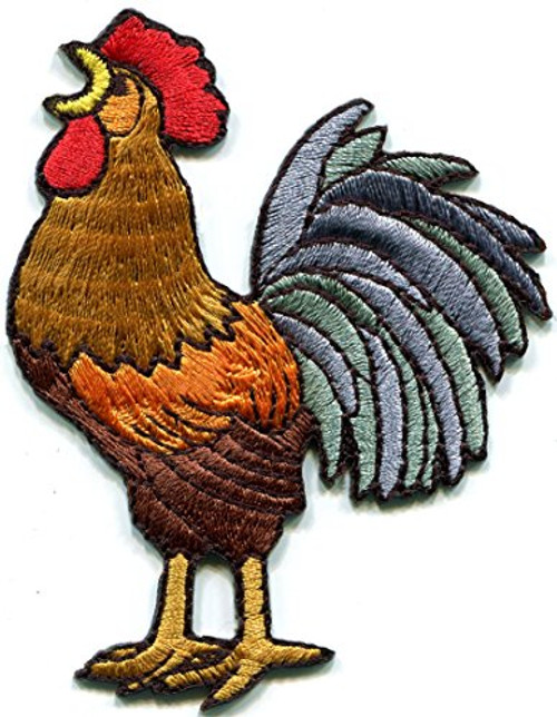 Rooster cockerel cock chicken bird farm livestock embroidered applique iron on patch new S 1315