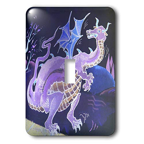 3dRose lsp 34842 1 Kids Purple Dragon Toggle Switch  Multi Color