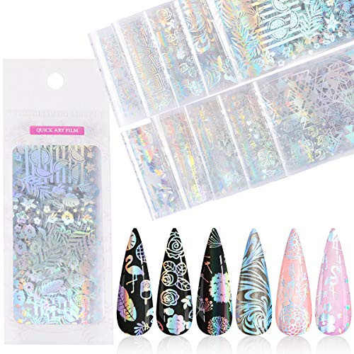 10 Colors Holographic Nail Foil Transfer Sticker KISSBUTY Holographic Flowers Nail Art Stickers Tips Wraps Foil Transfer Adhesive Glitters Acrylic DIY Nail Decoration 1 Pack 10 Colors Holographic Nail Foil Transfer Sticker KISSBUTY Holographic Flowers Nail Art Stickers Tips Wraps Foil Transfer Adhesive Glitters Acrylic DIY Nail Decoration 1 Pack