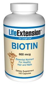 Life Extension Biotin 600 mcg  100 Capsules  Packaging may vary