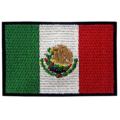 EmbTao Mexico Flag Patch Embroidered Applique Mexican Iron On Sew On National Emblem EmbTao Mexico Flag Patch Embroidered Applique Mexican Iron On Sew On National Emblem