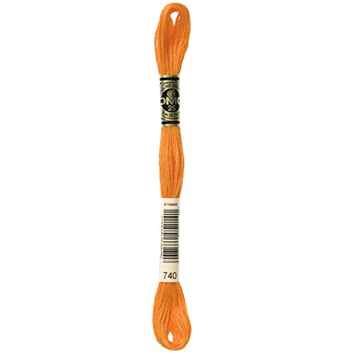 DMC 117 740 Six Strand Embroidery Cotton Floss  Tangerine  8 7 Yard