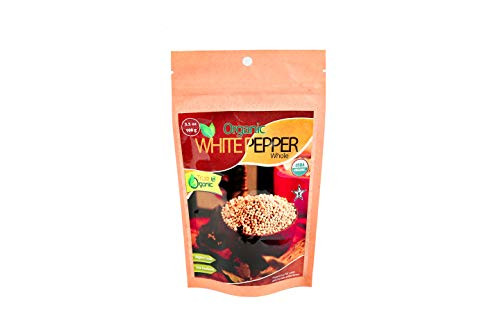 True Organic White Pepper Whole USDA Certified Pure Ceylon Premium Quality 3 5 Oz With Free Recipe E book True Organic White Pepper Whole USDA Certified Pure Ceylon Premium Quality 3 5 Oz With Free Recipe E book