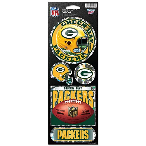 NFL Green Bay Packers Prismatic Stickers  Team Color  One Size