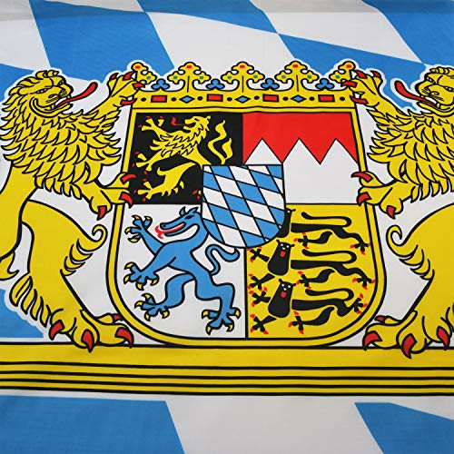 MOFAN Bavaria Flag Bavaria with Lions Flag Polyester Nicely Stitched and Vivid Bright Color Bavarian Lion Crest Flags Banner with 2 Solid Brass Grommets 3x5 Ft Indoor Outdoor Decoration