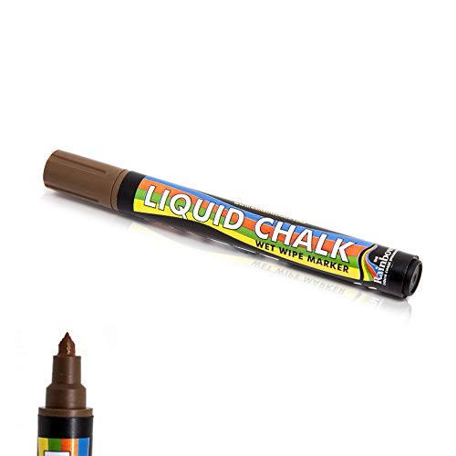 Rainbow Liquid Chalk Marker Pen Brown   Chisel Tip   Paint on Chalkboard  Blackboard Wet Erase Washable Colored Pens