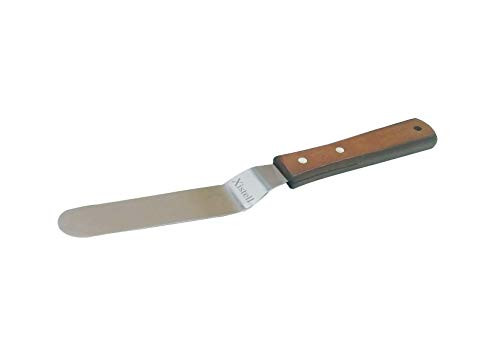 Angled Icing Offset Spatula Stainless Steel 6  Merbau Wooden Handle Cake Decorating Frosting Spatula
