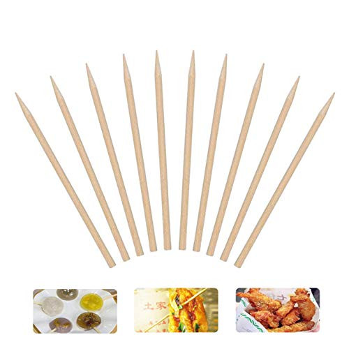 neteasegensen Natural BBQ Bamboo Skewers for Shish Kabob  Grill  Appetizer  Fruit  Corn  Chocolate Fountain  Cocktail and More Food 6 inch 100pcs Pack