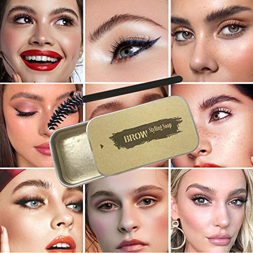 Eyebrow Soap Kit Waterproof 4D Eyebrow Setting Gel With Eyebrow Brush Long Lasting Smudge Proof Eyebrow Cream For Natural Brows Makeup Brows Styling Soap