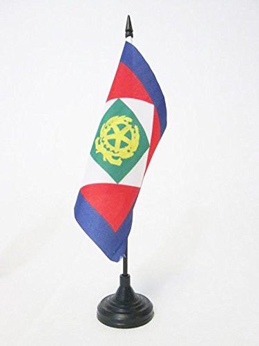 AZ FLAG Standard President Italian Republic Table Flag 5   x 5     Italy President Desk Flag 15 x 15 cm   Black Plastic Stick and Base