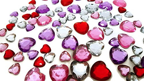 Playscene Craft Jewels With Self Adhesive Back  Hearts Theme   100 Gram Set  Multicolored Hearts