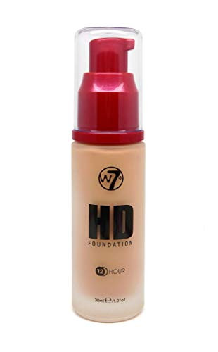 W7   HD Foundation   Rich and Creamy Matte Formula   Medium Lasting Coverage   Available in 20 Shades   Natural Beige   Cruelty Free  Vegan Liquid Foundation Makeup by W7 Cosmetics