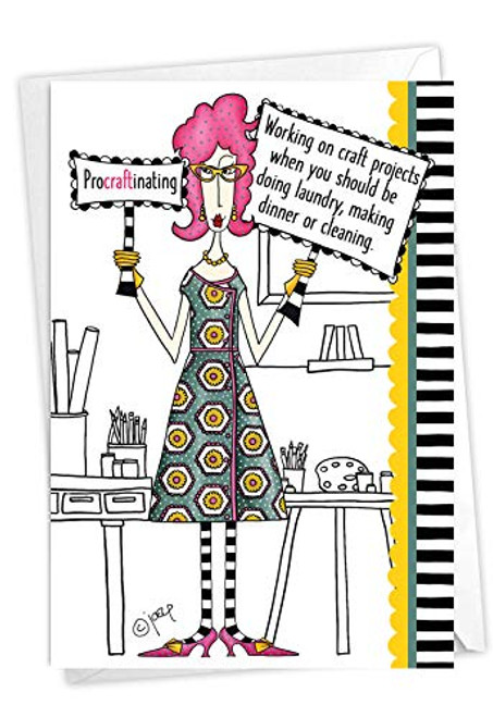 NobleWorks Funny Birthday Card for Women Mom Arts and Crafts Humor Bday Notecard with Envelope Procraftinating C3664BDG NobleWorks Funny Birthday Card for Women Mom Arts and Crafts Humor Bday Notecard with Envelope Procraftinating C3664BDG