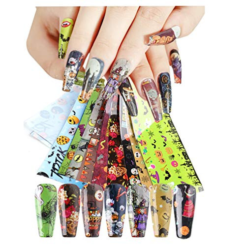 Halloween Nail Foil Transfer Sticker New Halloween Nail Art Stickers Tips Wraps Foil Transfer Adhesive Glitters Acrylic DIY Nail Decoration Clown Pumpkin Rose Ghost Spider Skull 10 Style Halloween Nail Foil Transfer Sticker New Halloween Nail Art Stickers Tips Wraps Foil Transfer Adhesive Glitters Acrylic DIY Nail Decoration Clown Pumpkin Rose Ghost Spider Skull 10 Style