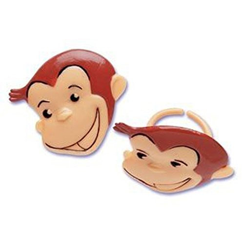 Curious George Cupcake Rings   12 count