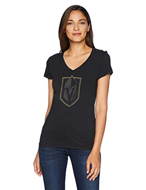 OTS NHL Vegas Golden Knights Women s Rival V Neck Tee Logo Large OTS NHL Vegas Golden Knights Women s Rival V Neck Tee Logo Large