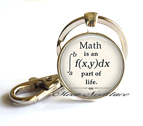 Math is an Integral Part of Life Keychain  Math Keychain Pendant Math Geek Gift Math Teacher Gift Math Student Gift Graduation Gift